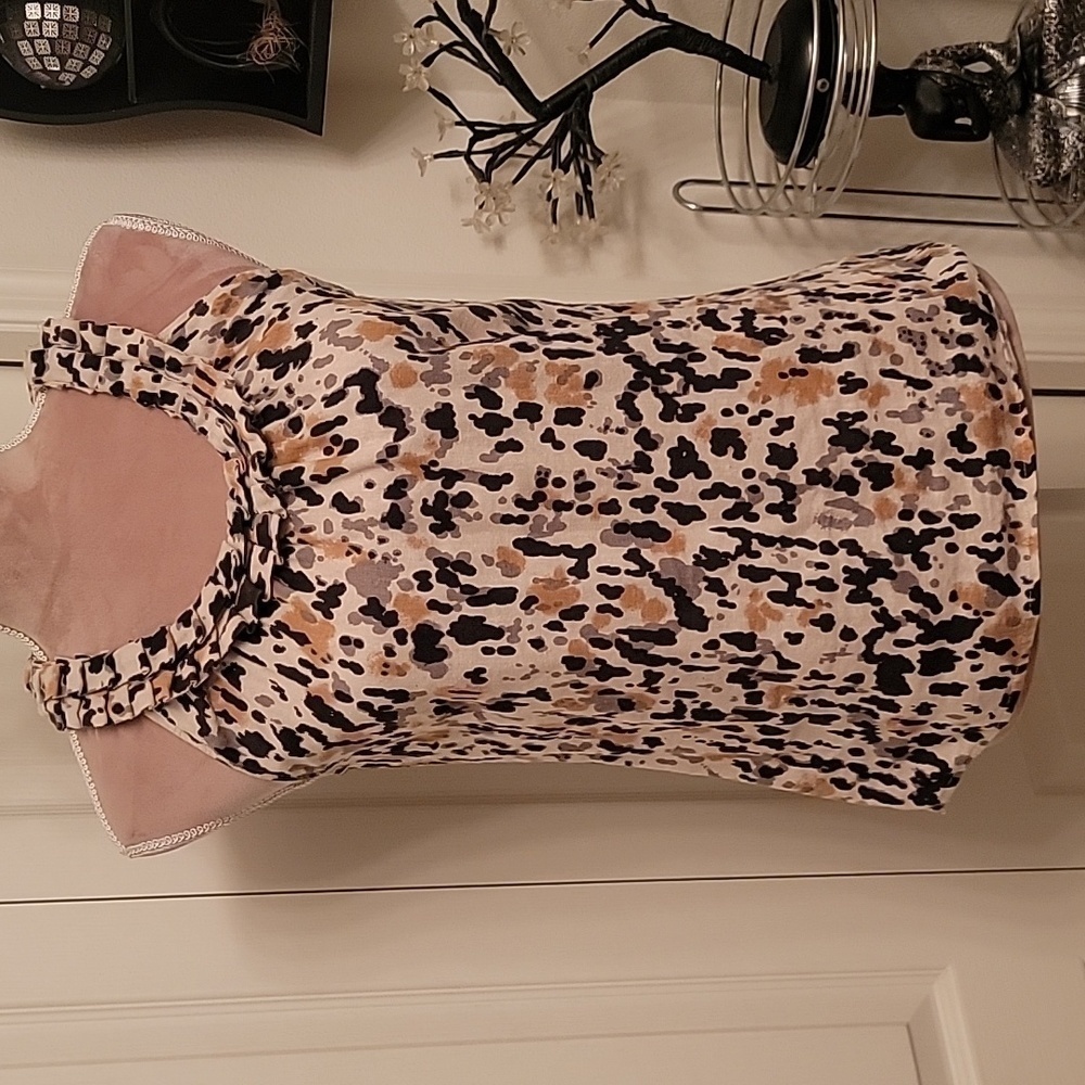 Carole Little Size S Linen Blend Sleeveless Top, EUC